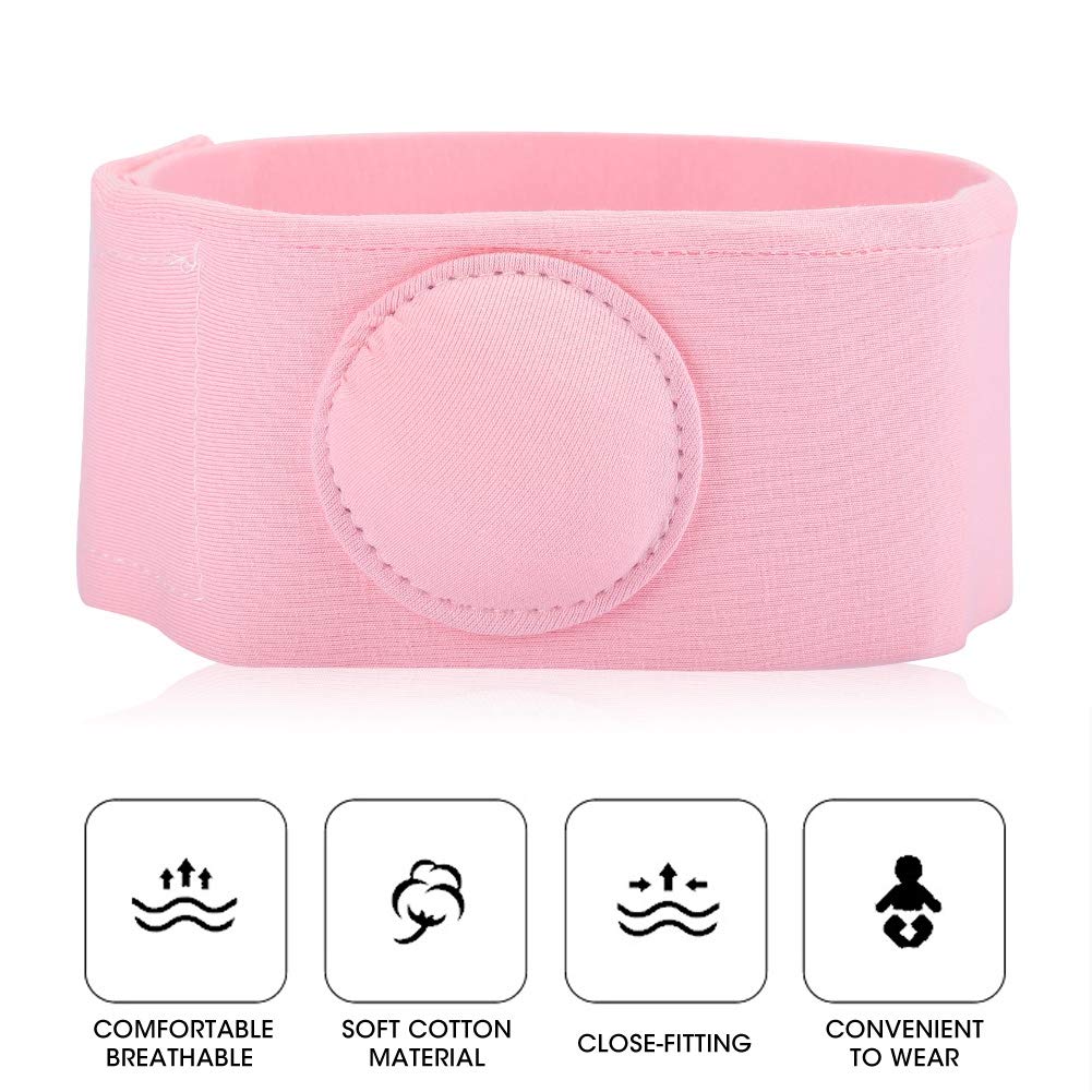 Hernia belt for babies, 2-piece hernia belt treatment for hernia therapy for children umbilical hernia belt for newborns infant newborn belt(Rosa) - Image 2